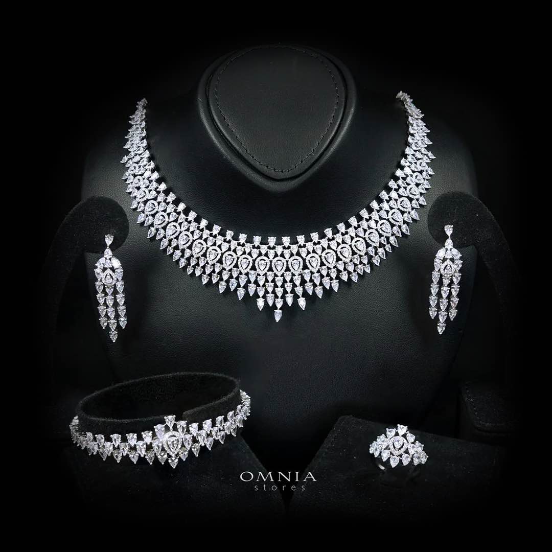 Alexa White Bridal Full Set – Premium Rhodium Plated with High-Quality Zircon Stones