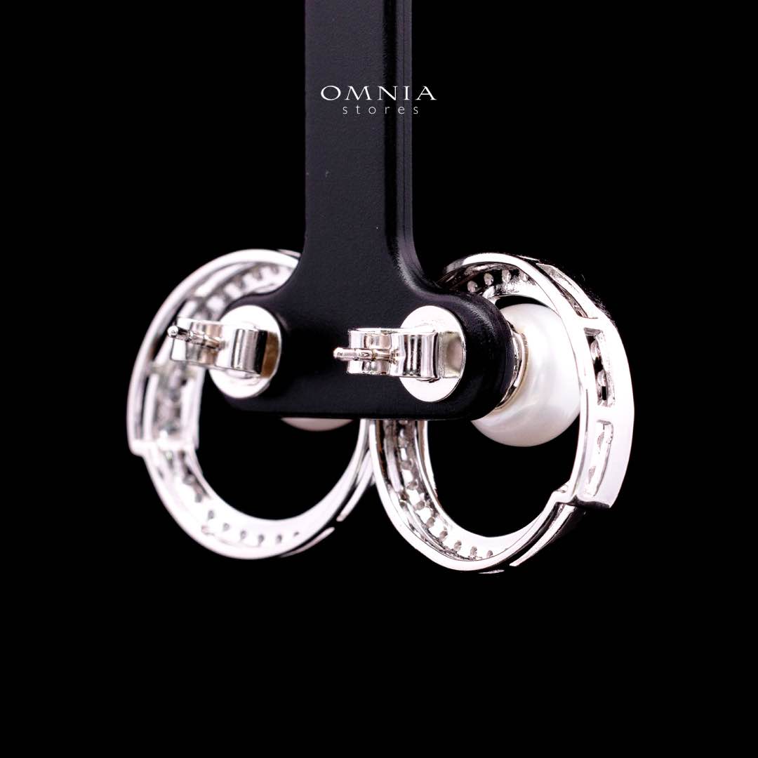 Omnia Afra Fresh Real Water Pearl Earrings 925 Silver High Quality Simulated Diamonds