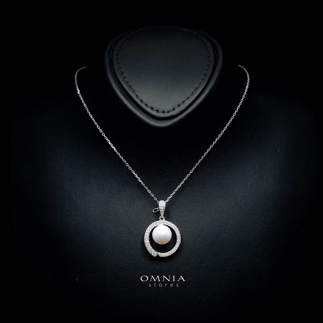 Omnia Afra Fresh Real Water Pearl Pendant Necklace 925 Silver High Quality Simulated diamonds