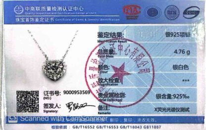 Omnia Mahreen White Heart Pendant Necklace In 925 Silver High Quality Certified Lab Crafted Stones