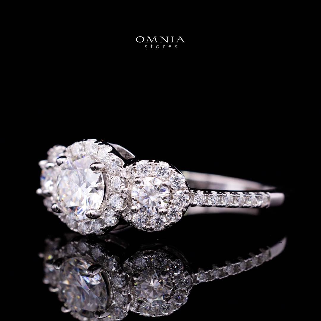 Fawzia White Round Cut Ring GRA Certified in High Quality 925 Silver 6.0mm 0.8ct