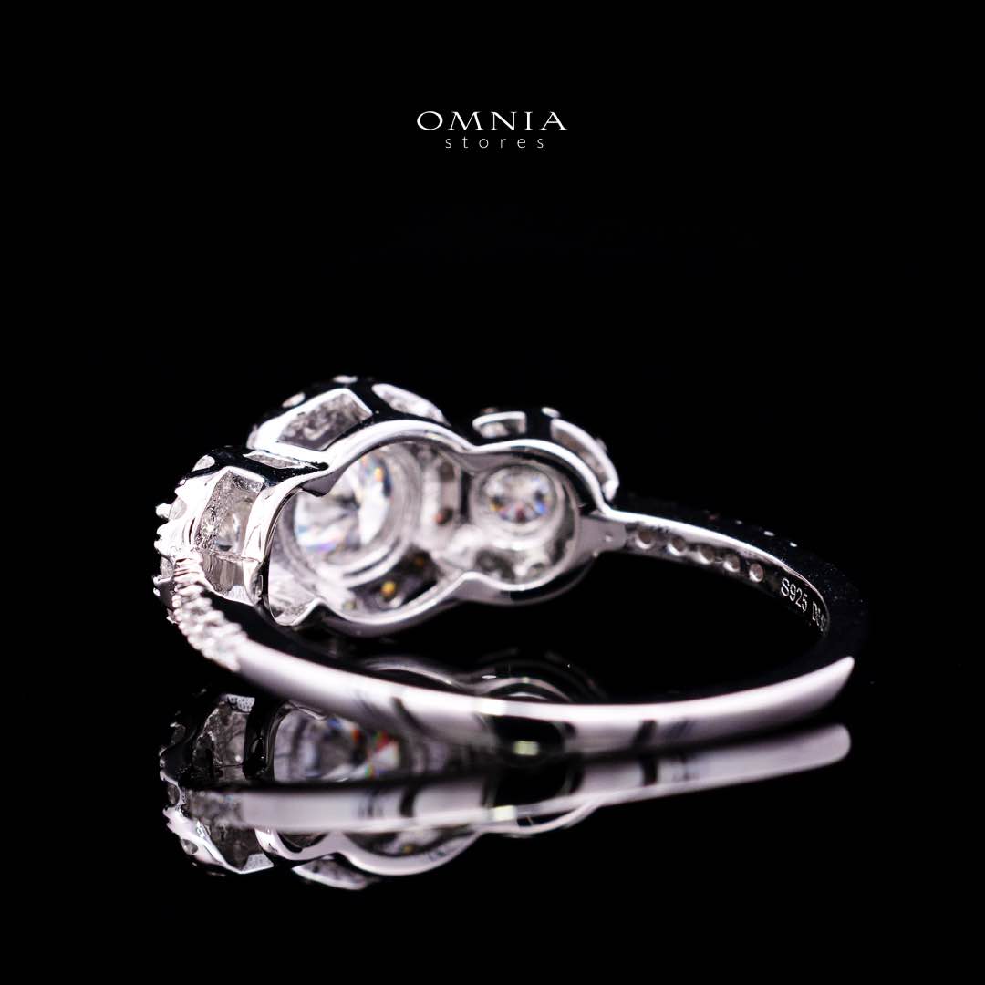 Fawzia White Round Cut Ring GRA Certified in High Quality 925 Silver 6.0mm 0.8ct