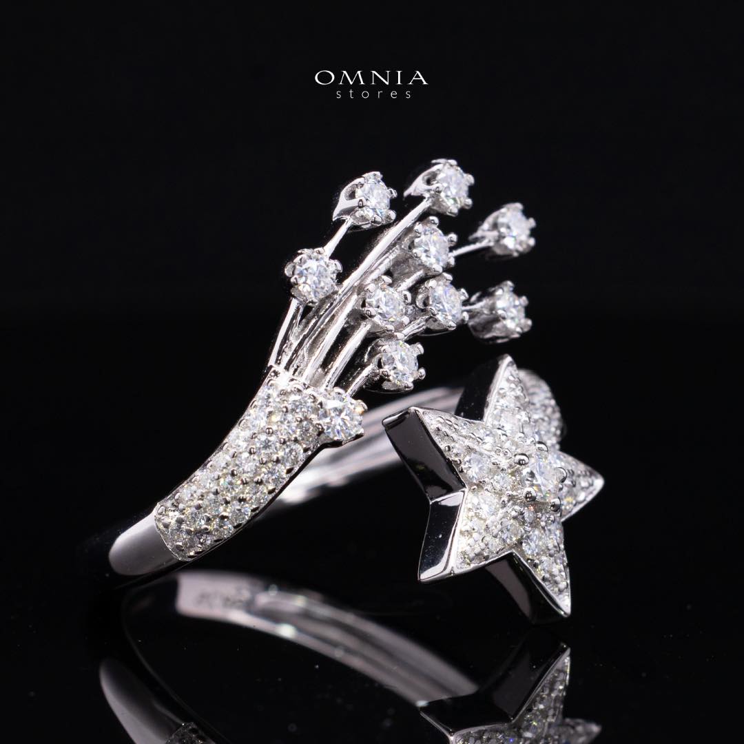 Calista Star White Moissanite Stone Ring With GRA Certified High Quality in 925 Silver