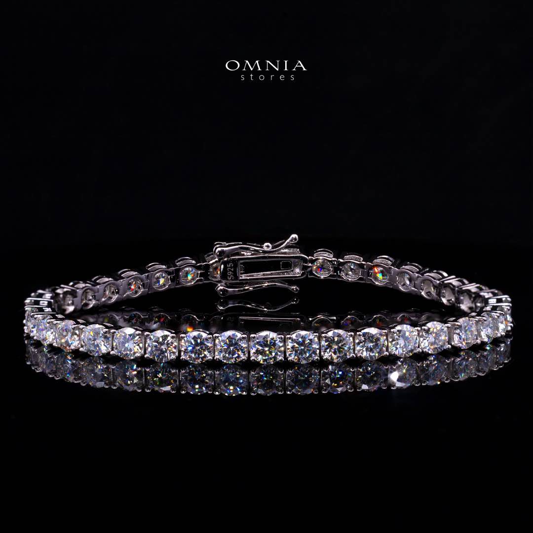Jenievel White 4mm Tennis Bracelet with GRA Certificate, High-Quality Premium Moissanite, and Rhodium Plating in 925 Sterling Silver