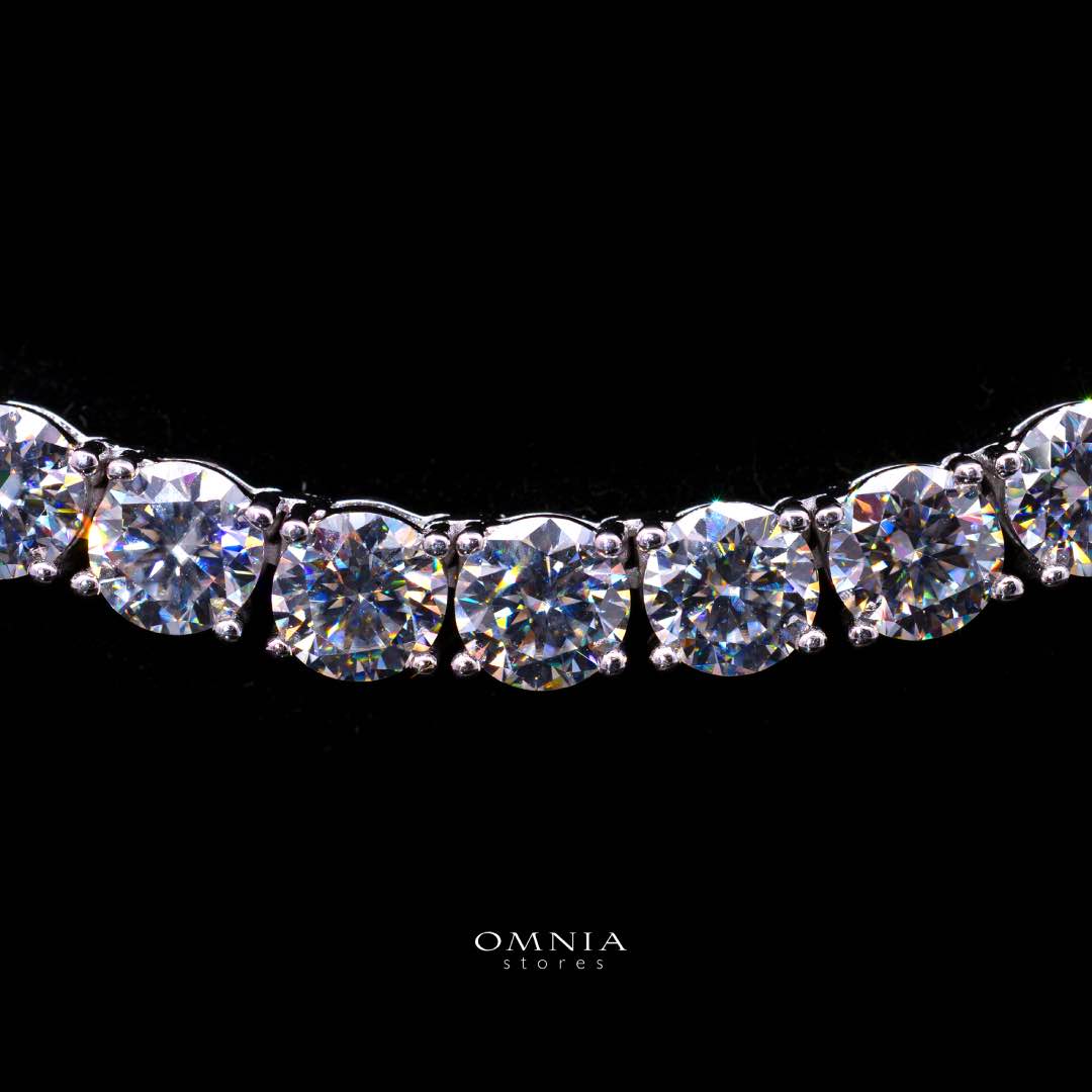Arianne White 5mm Tennis Necklace with GRA Certificate, High-Quality Premium Moissanite, and Rhodium Plating in 925 Sterling Silver