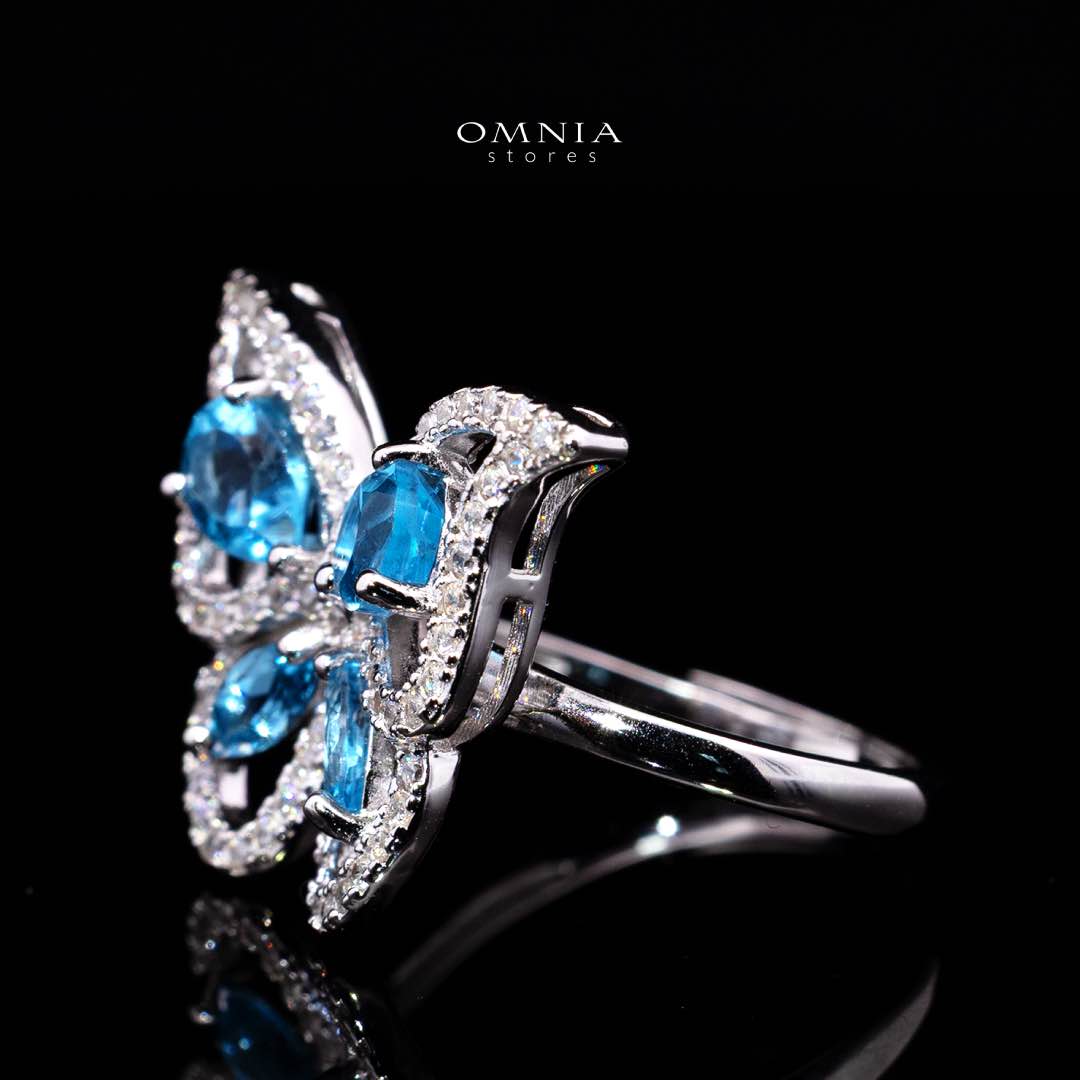 Omnia Rafea Ring In 92.5 Silver High Quality topaz stone