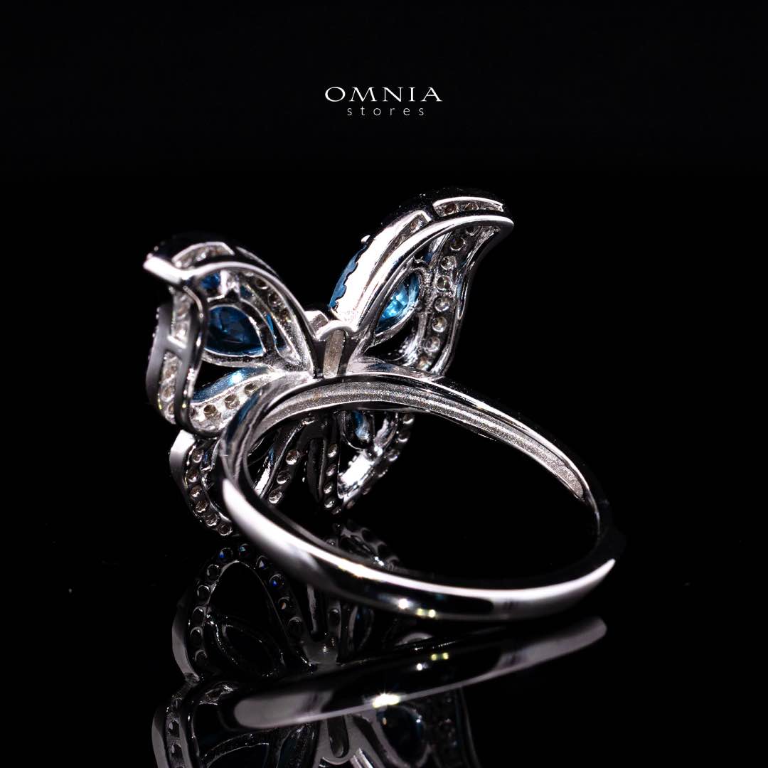 Omnia Rafea Ring In 92.5 Silver High Quality topaz stone