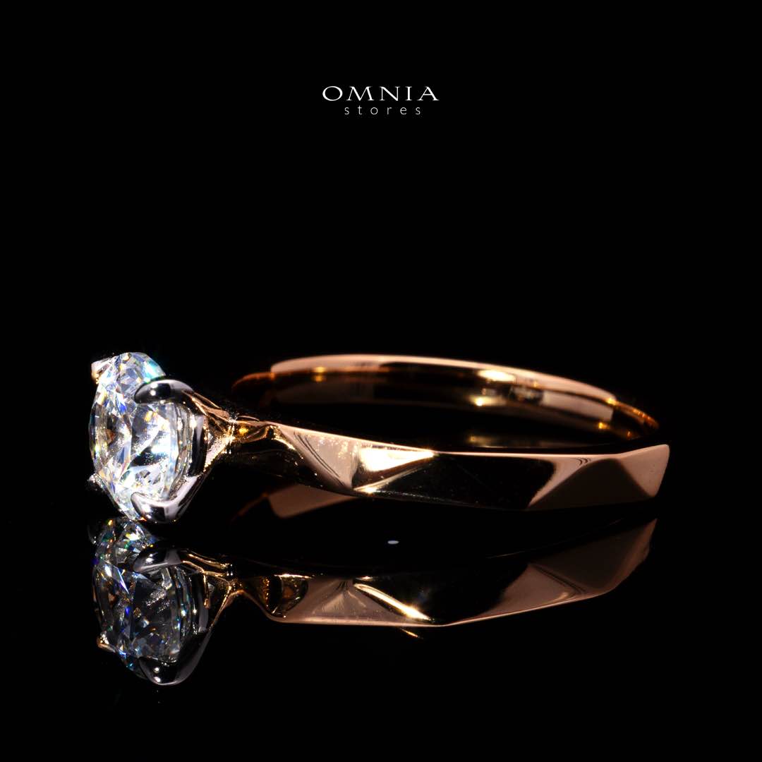 Omnia Maira Rose Gold Ring In 925 Silver High Quality Certified Lab Crafted Stones
