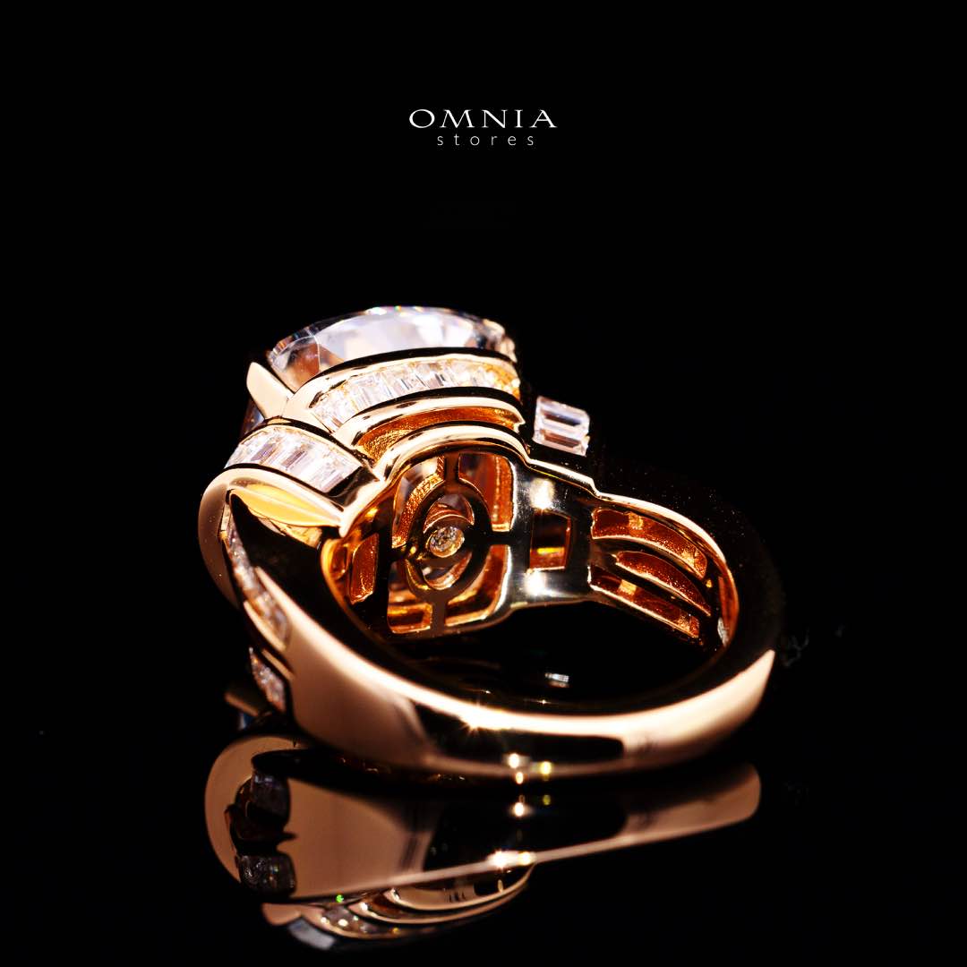 Theia 9ct Rose Gold Ring With Certified Lab Crafted Stones In 925 Silver
