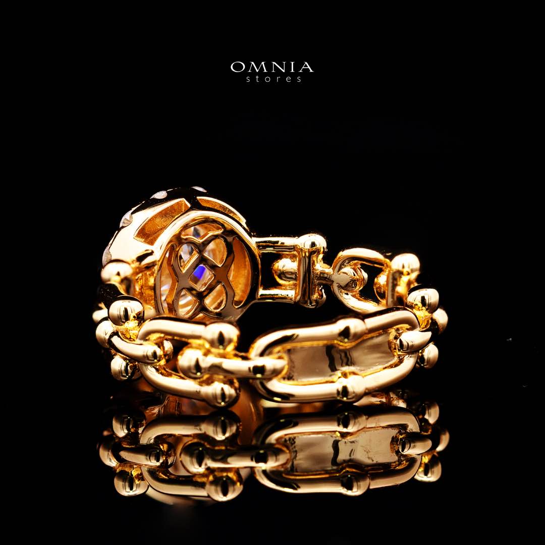 Omnia Shifaa Gold Ring In 925 Silver High Quality Certified Lab Crafted Round Cut Stones 1.25Ct
