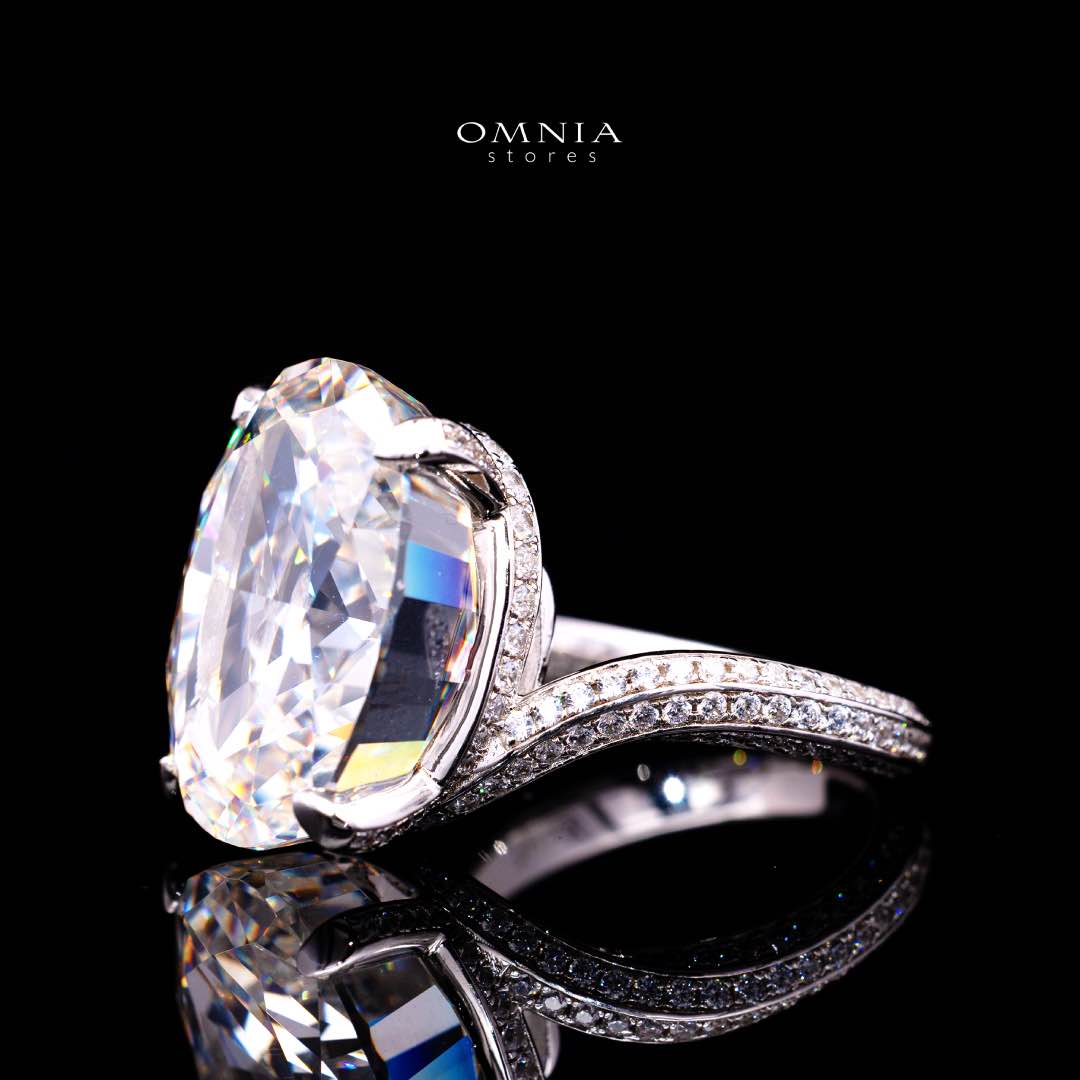 Omnia Noella White High Quality Certified Lab Crafted Ring In 925 Silver D44.2ct