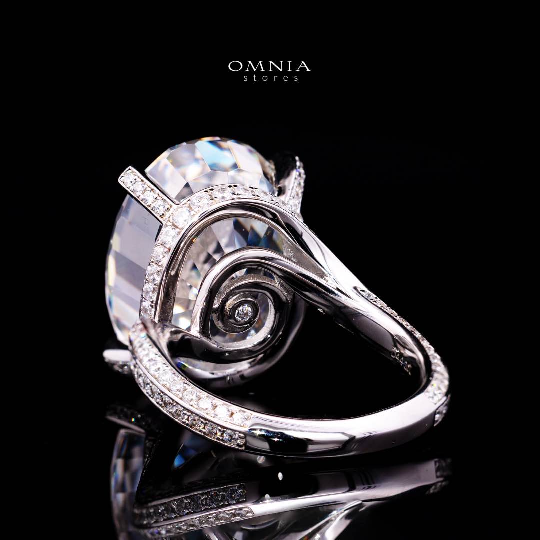 Omnia Noella White High Quality Certified Lab Crafted Ring In 925 Silver D44.2ct