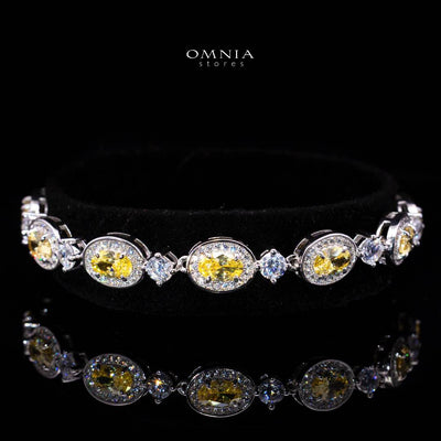 Omnia Asiya Yellow Bracelet In 925 Silver High Quality Simulated diamonds