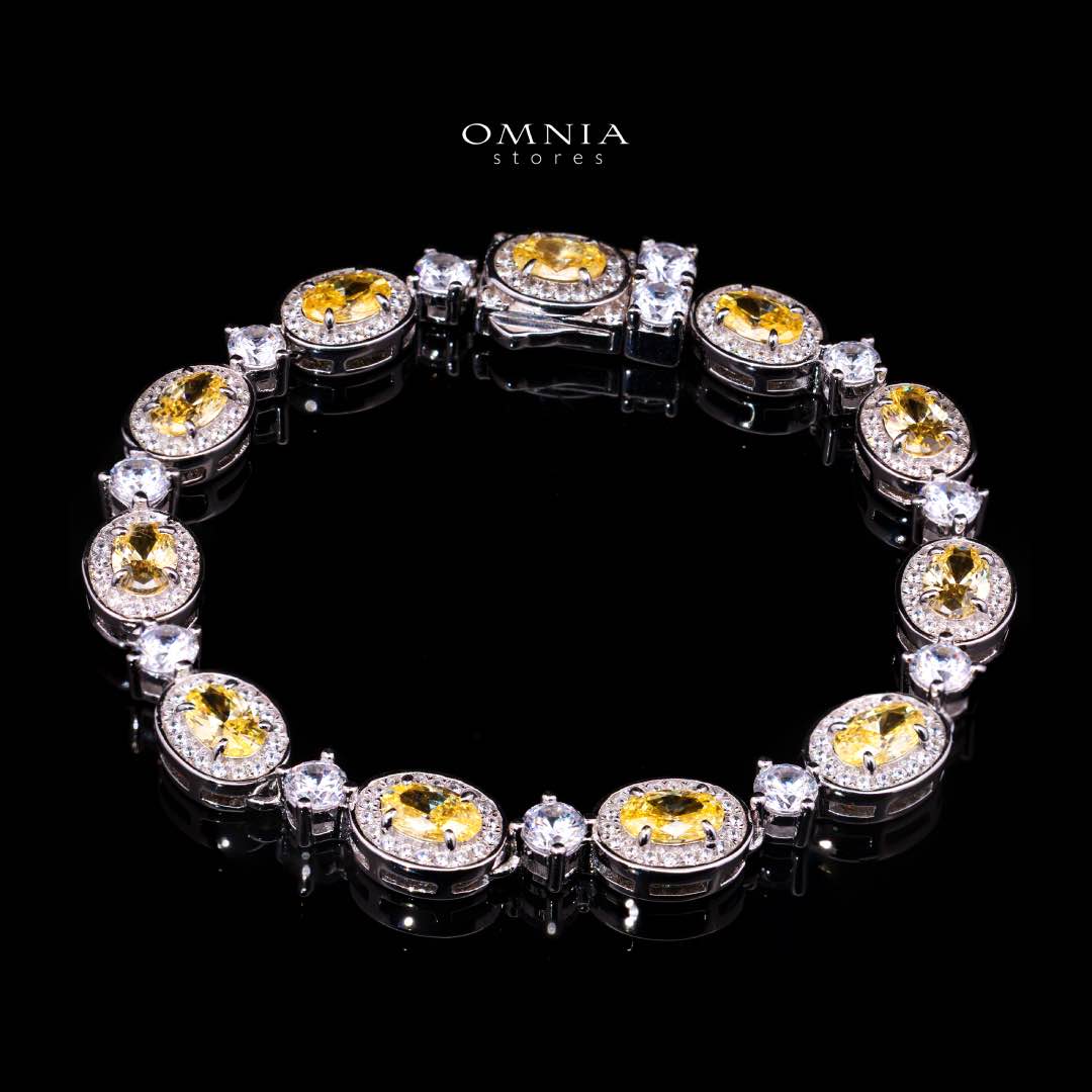 Omnia Asiya Yellow Bracelet In 925 Silver High Quality Simulated diamonds