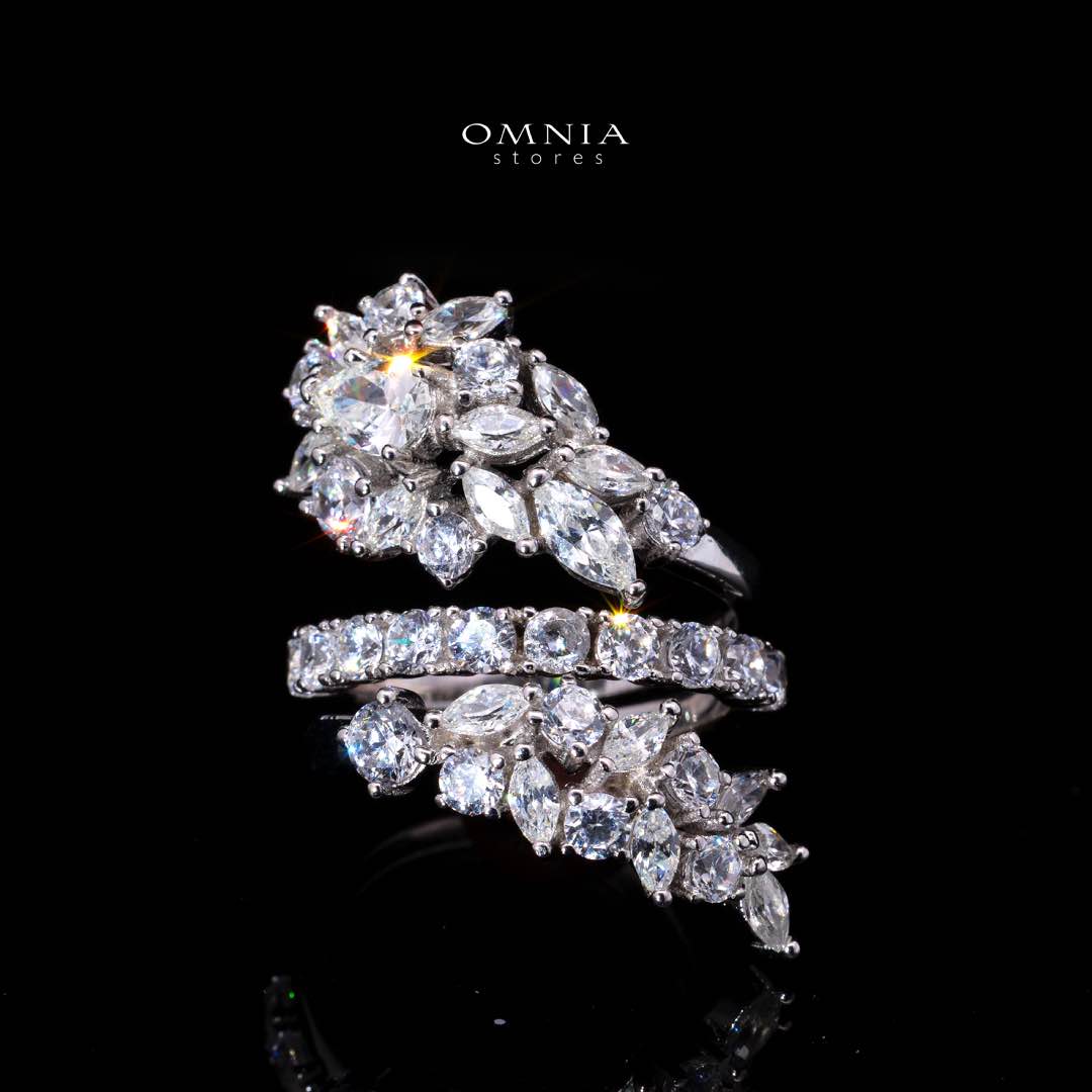Raneen Ring with High Quality Premium Simulated Diamonds in 925 Silver