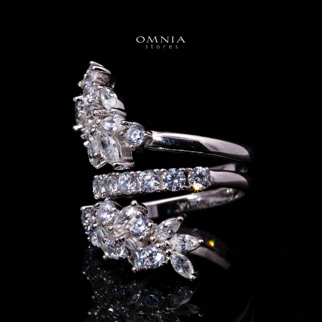 Raneen Ring with High Quality Premium Simulated Diamonds in 925 Silver