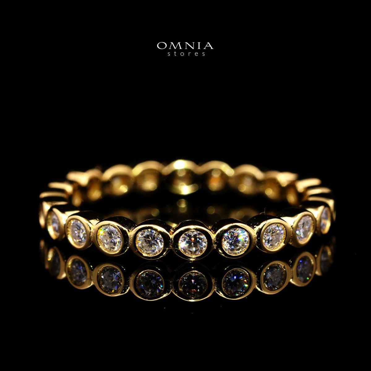 Ruta Round Moissanite Ring (0.6CT) in 925 Sterling Silver Gold Plated
