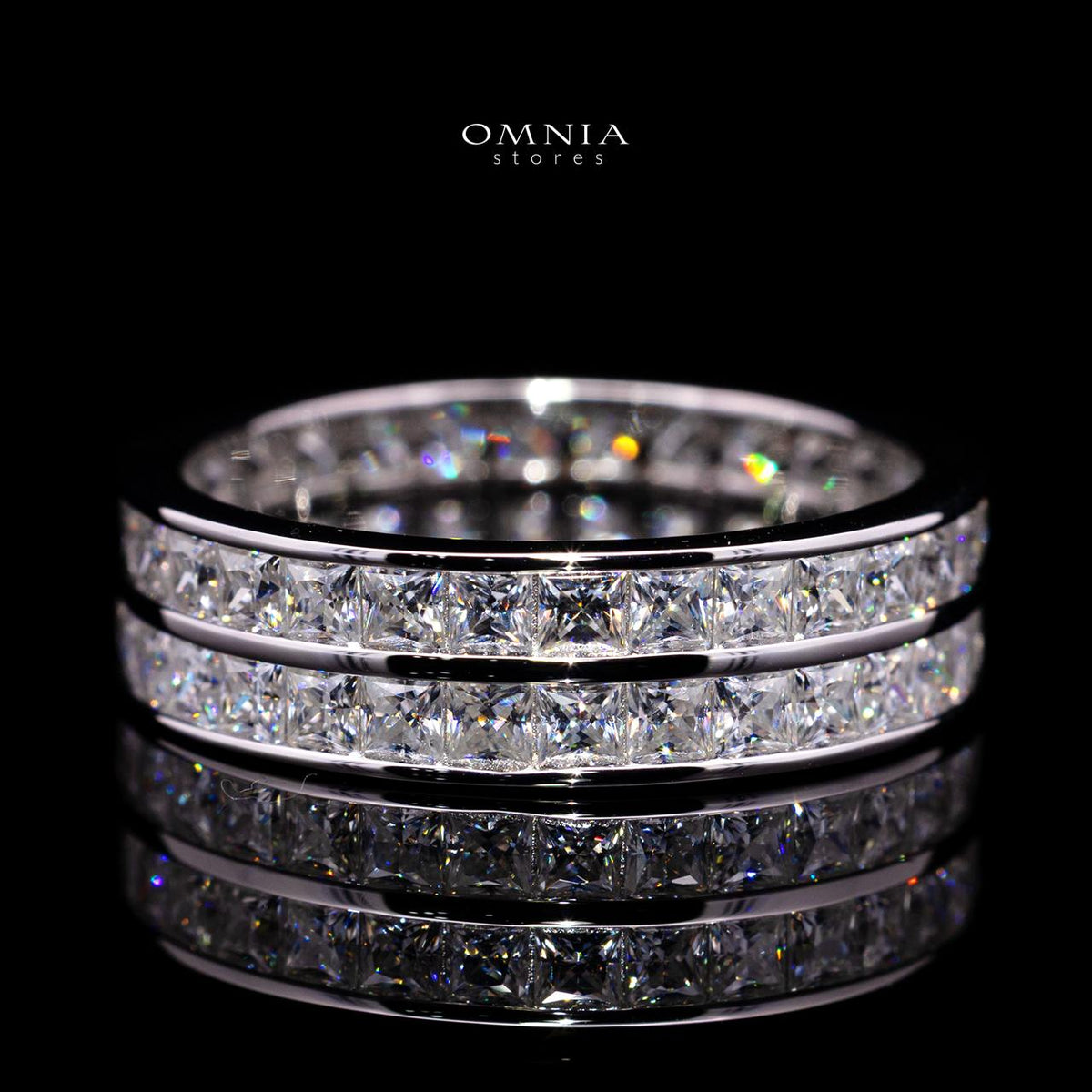 Cecilia Square-Cut Moissanite Ring 2x2mm in 925 Sterling Silver