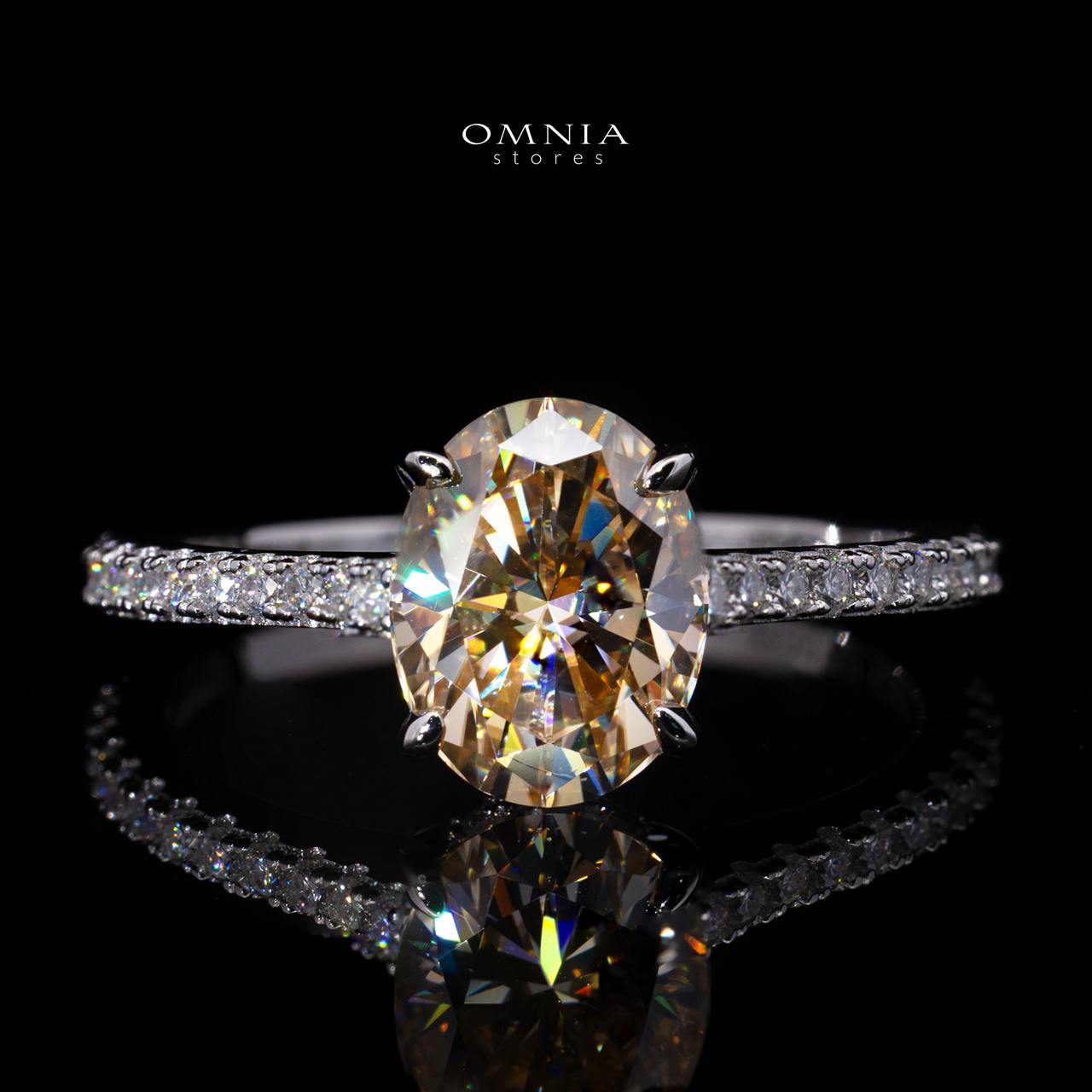 Sadia Yellow Ring with GRA Certificate, High-Quality Simulated Diamond, and 925 Sterling Silver