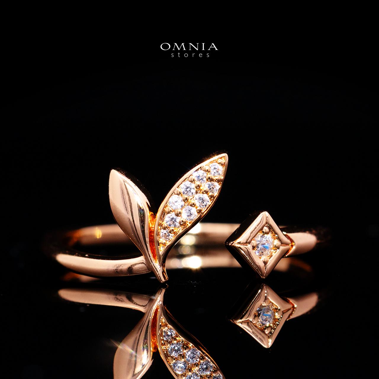 Carla Rose Gold Premium Rhodium-Plated Alloy Ring with High-Quality Simulated Diamonds