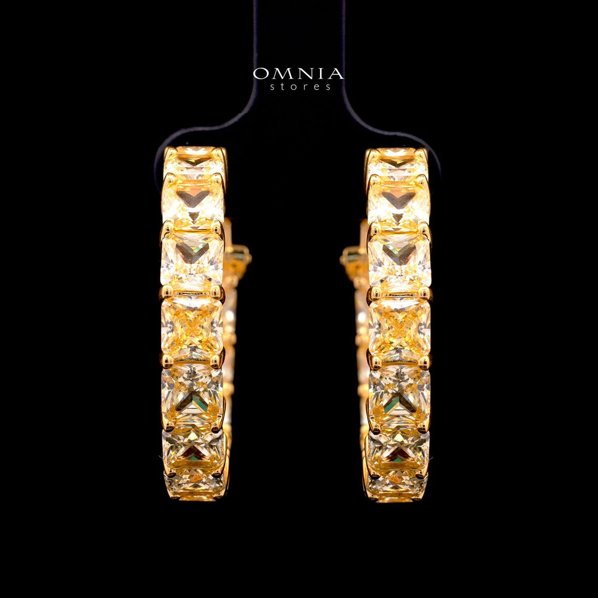 Omnia Selita Earrings 92.5 Silver In High Quality Simulated diamonds