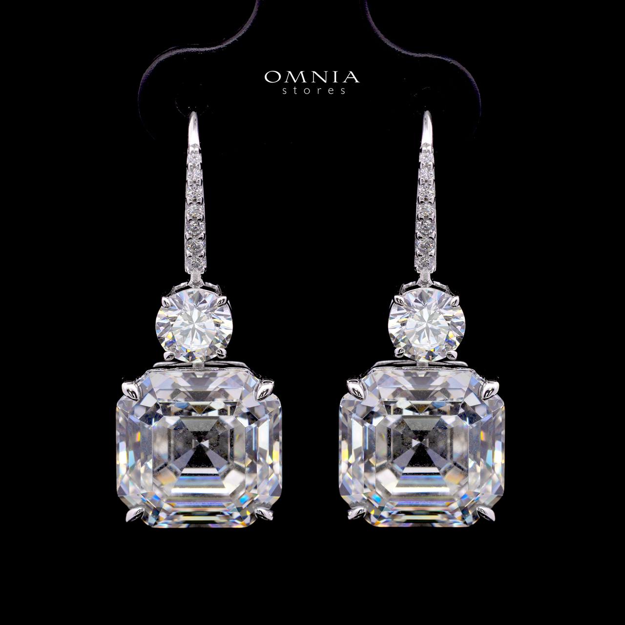 Jianna Earring with Certificate, High-Quality Premium Simulated Diamonds in 925 Sterling Silver
