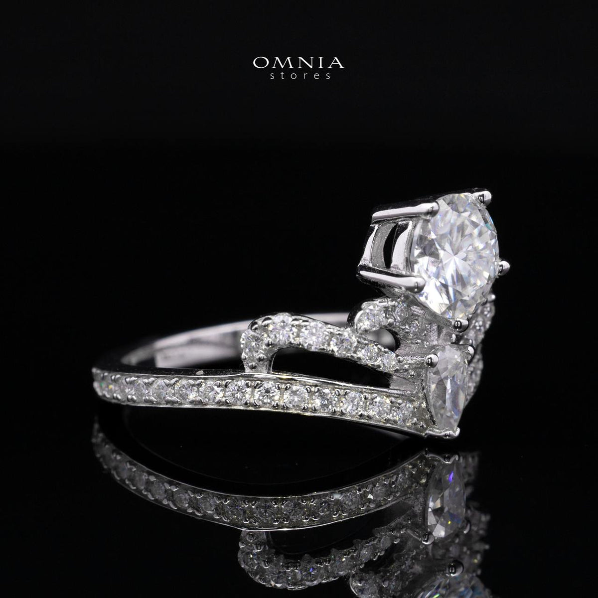 Joumana White Round Cut Ring in High Quality 925 Silver 6.5mm 1ct