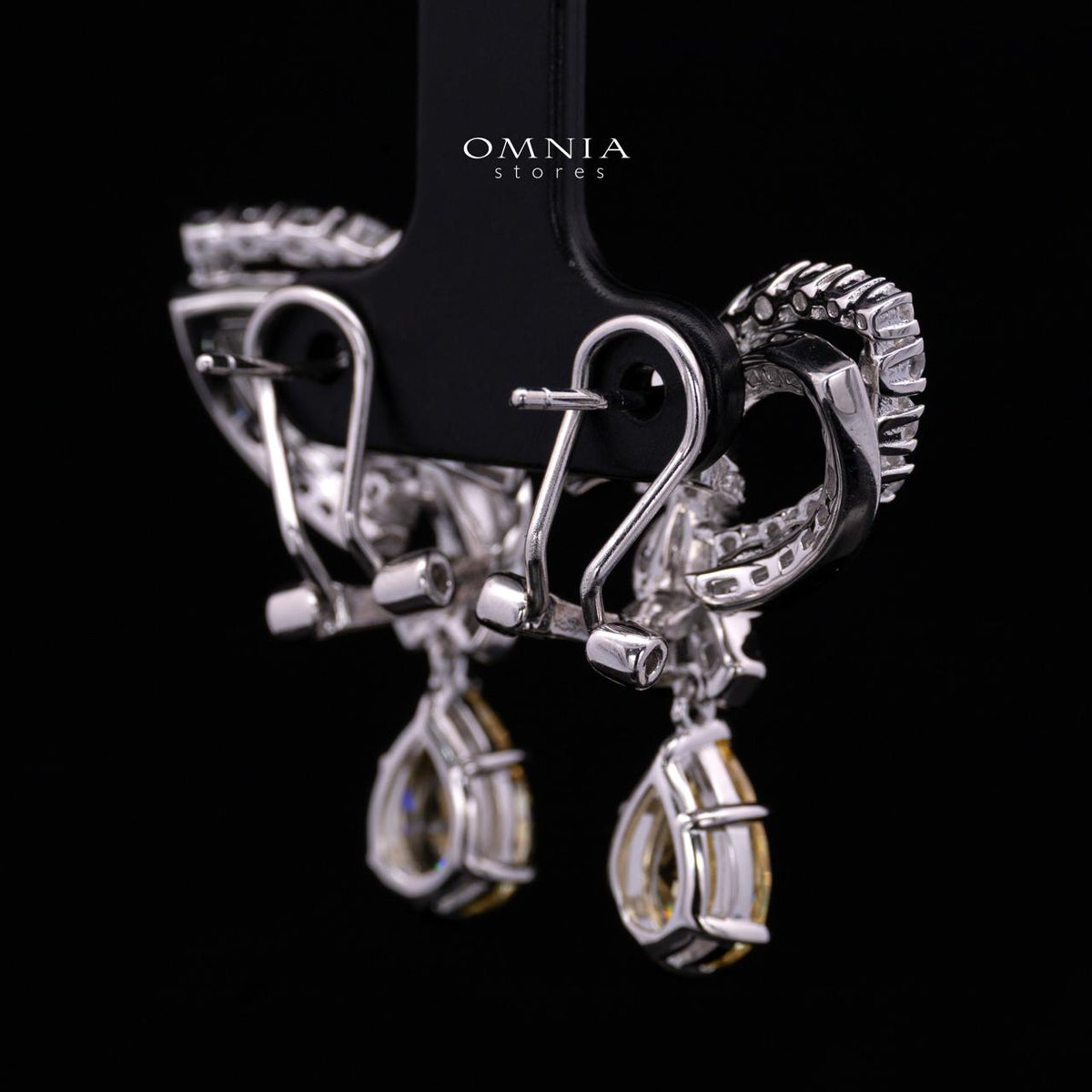 Mary Winged Yellow Drop Earrings: High-Quality Premium Simulated Diamond in 925 Silver
