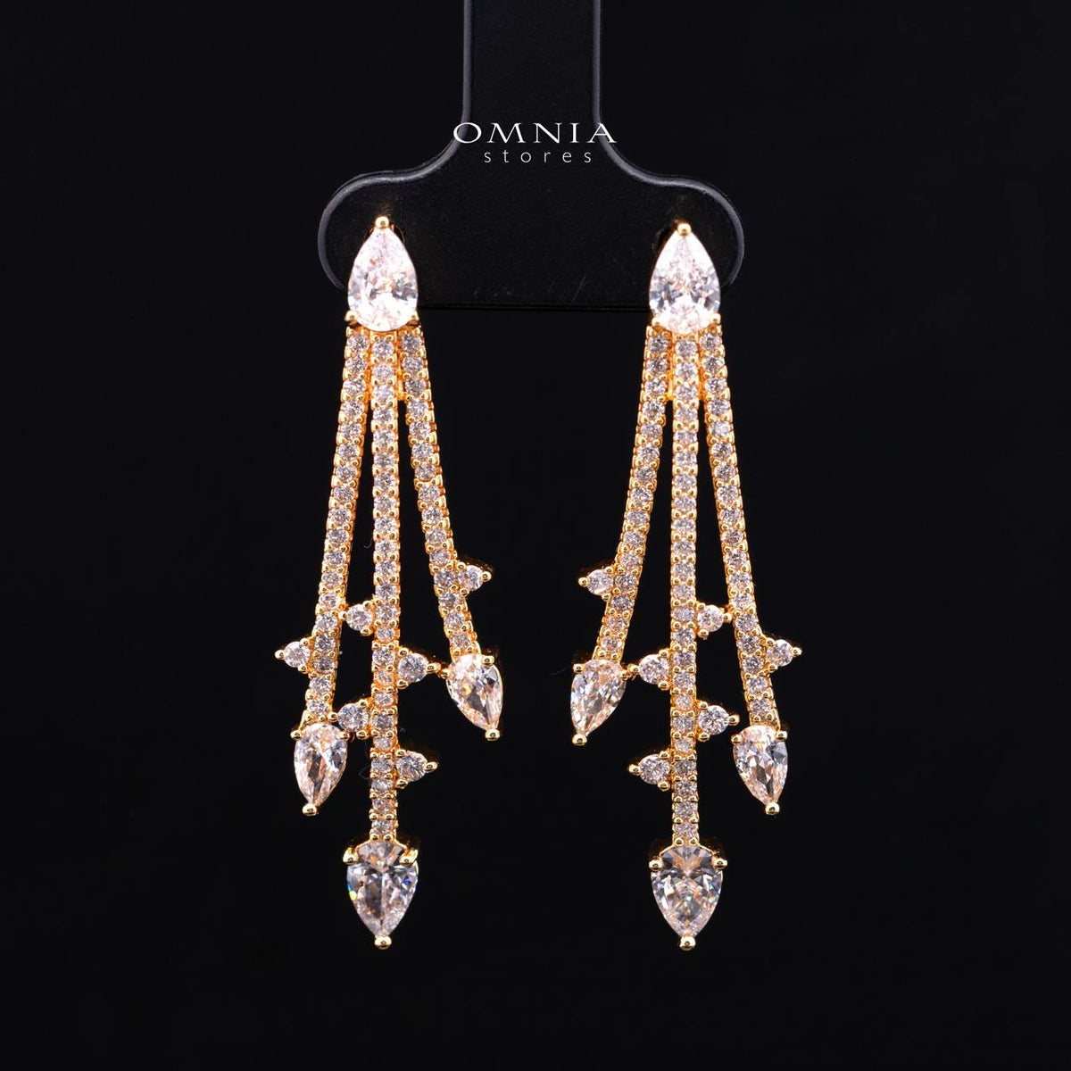 Yuliana Gold Bridal Full Set with High-Quality Premium Zircon Stones, Rhodium-Plated