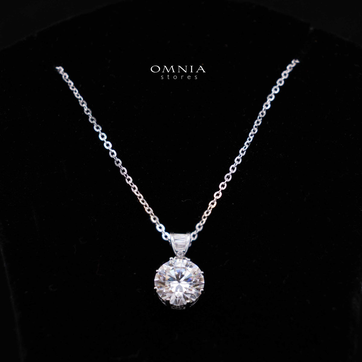 Destinee White Moissanite Necklace and Earring Set in 925 Sterling Silver – Classic Solitaire Design