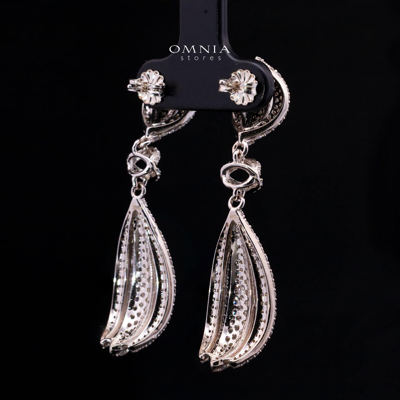 Lameera Drop Earrings with High-Quality Premium Simulated Diamonds in 925 Sterling Silver