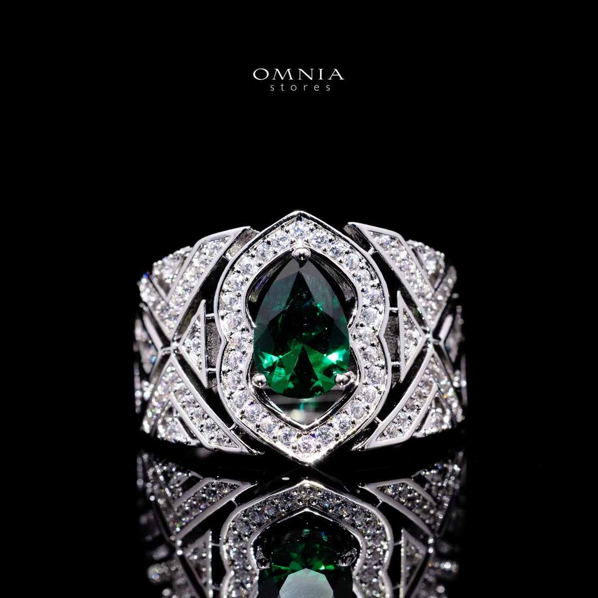 Daryan Green Luxury Bridal Full Set with High-Quality Simulated Diamonds – Rhodium Plated