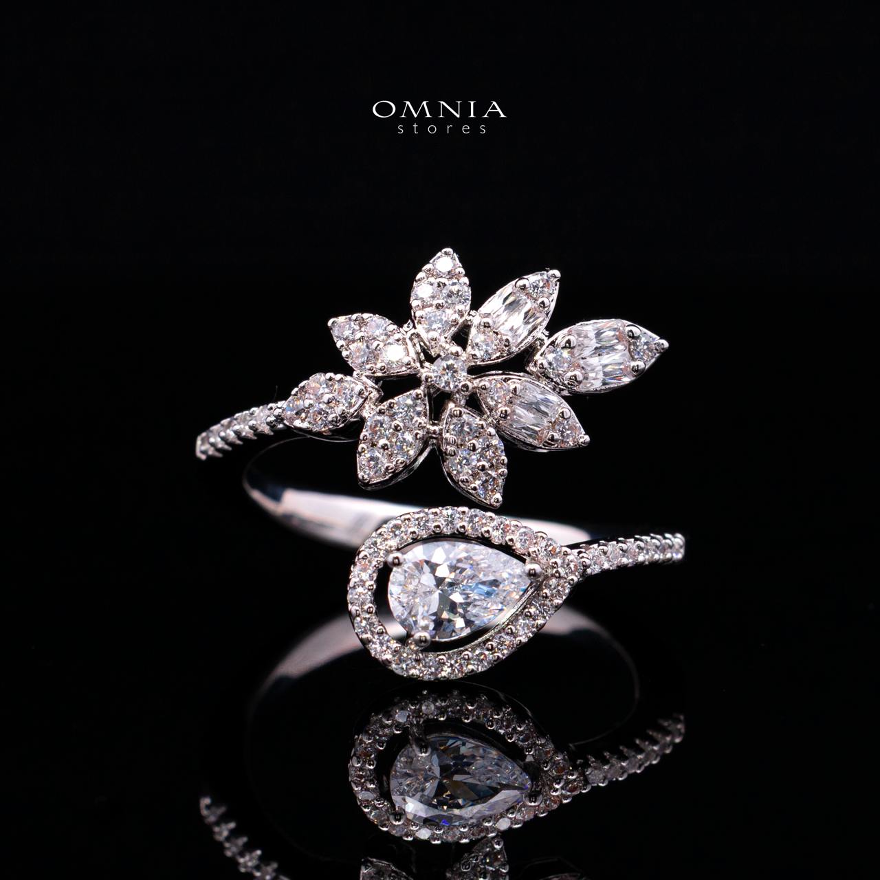 Annalise White Bridal Full Set with High-Quality Premium Simulated Diamonds – Rhodium-Plated