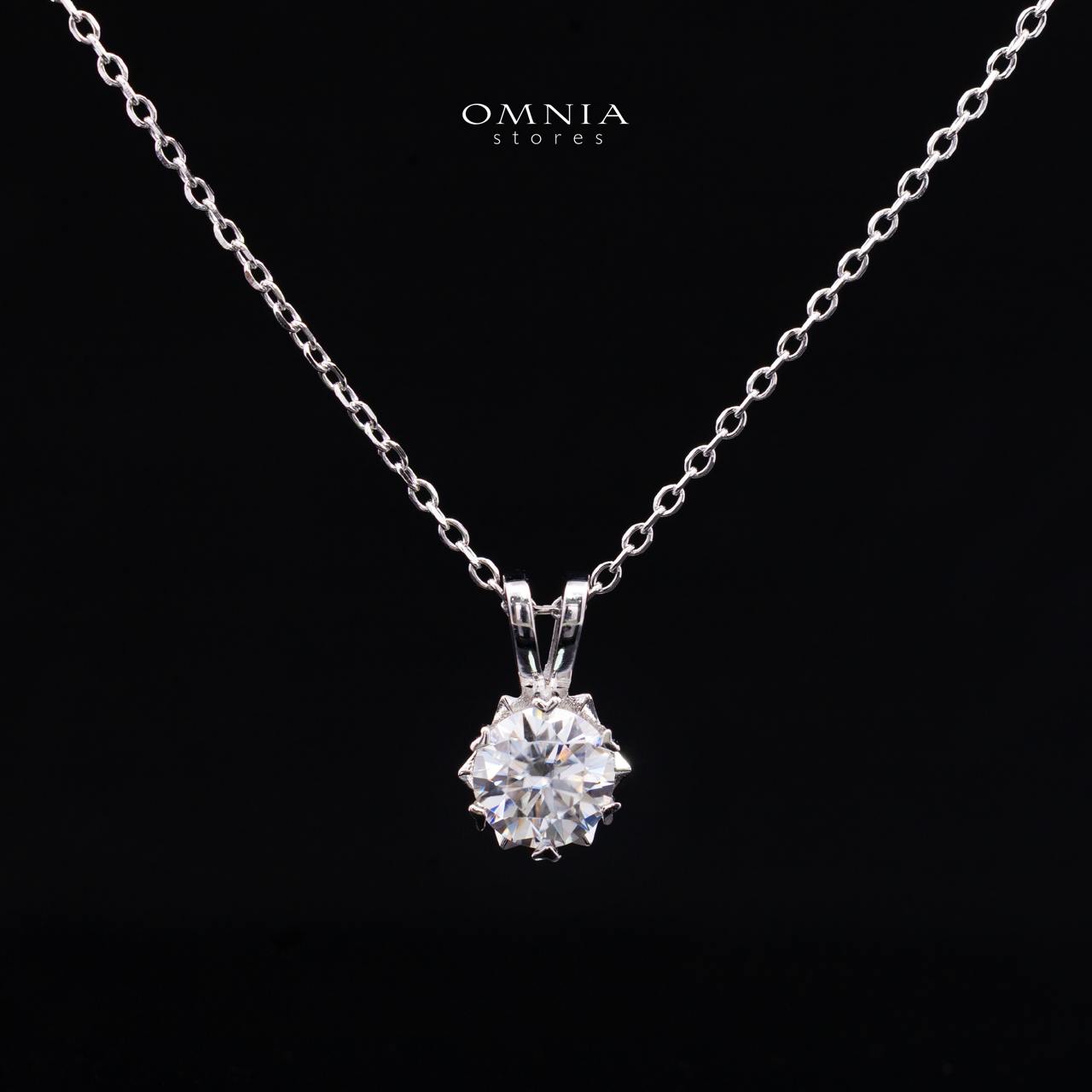 Akiana White Moissanite Necklace and Earrings Set with GRA Certificate – 6.5mm (1ct) in 925 Sterling Silver