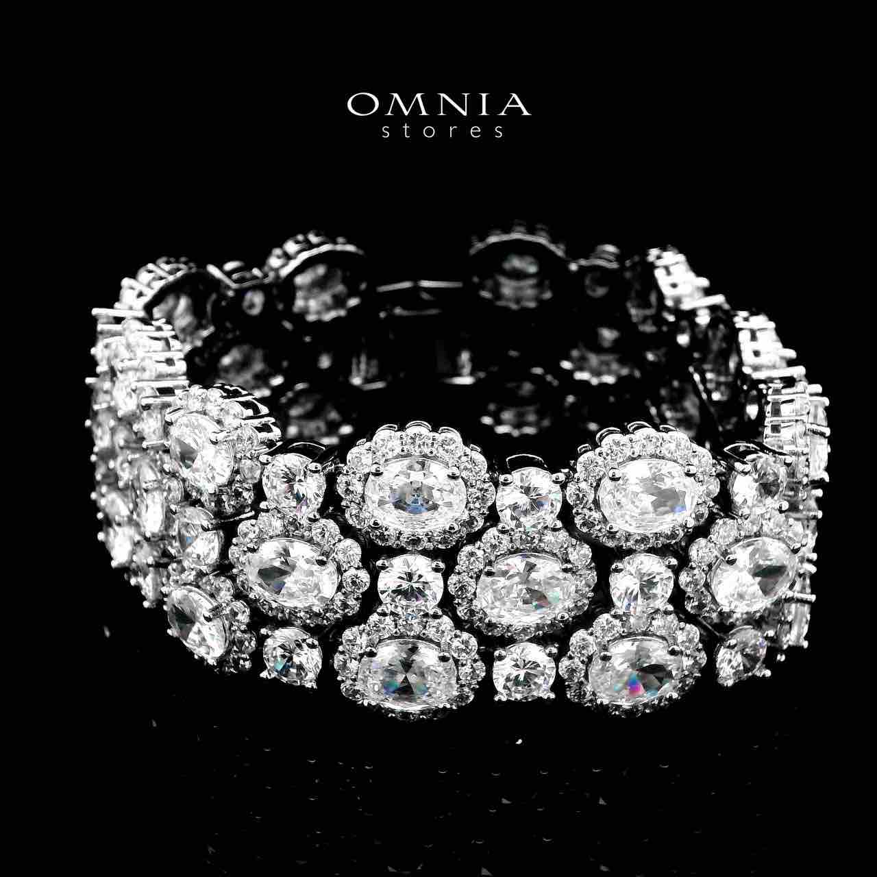 Omnia Fairuz White Bracelet in High Quality Zircon Stone in Tarnish Resistant Plating - OMNIASTORES UAE