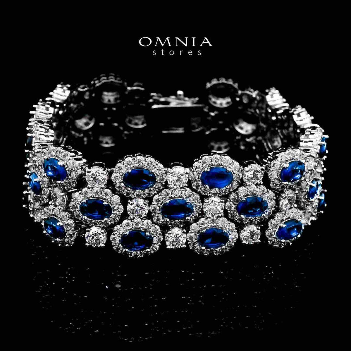 Omnia Viviana Blue Bracelet Set in High Quality Zircon Stone in Tarnish Resistant Plating - OMNIASTORES UAE