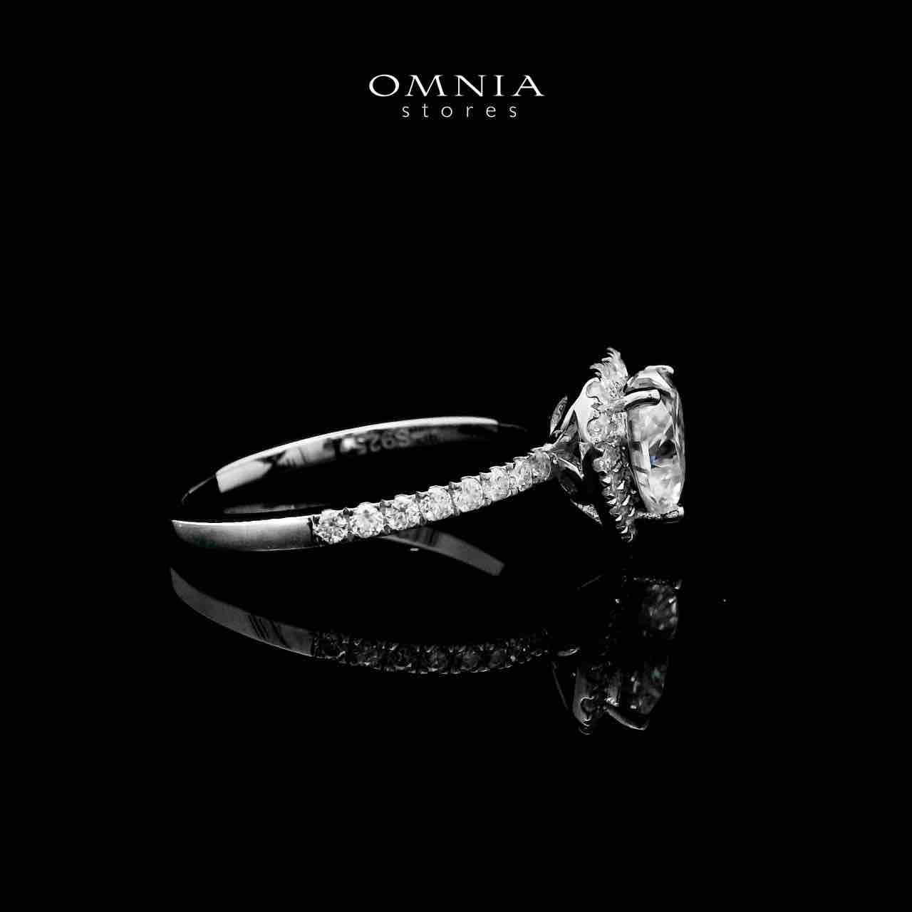 Omnia Fadila White Ring 92.5 Silver Certified in High Quality Moissanite Stone - OMNIASTORES UAE