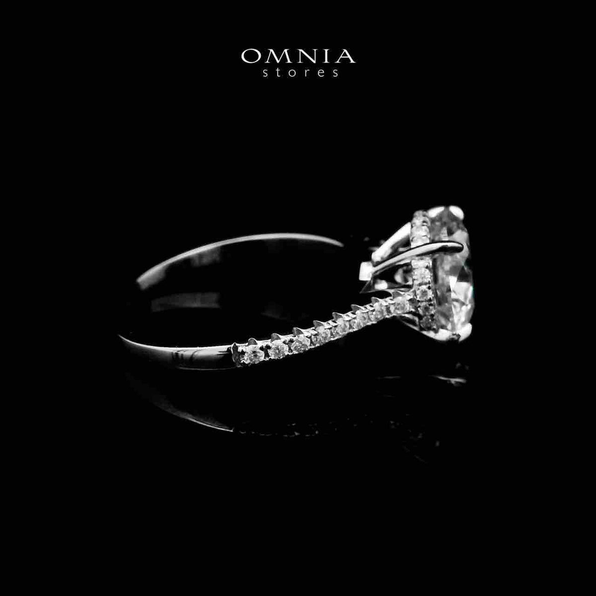 Omnia Faiza White Ring 92.5 Silver Certified in High Quality Moissanite Stone - OMNIASTORES UAE