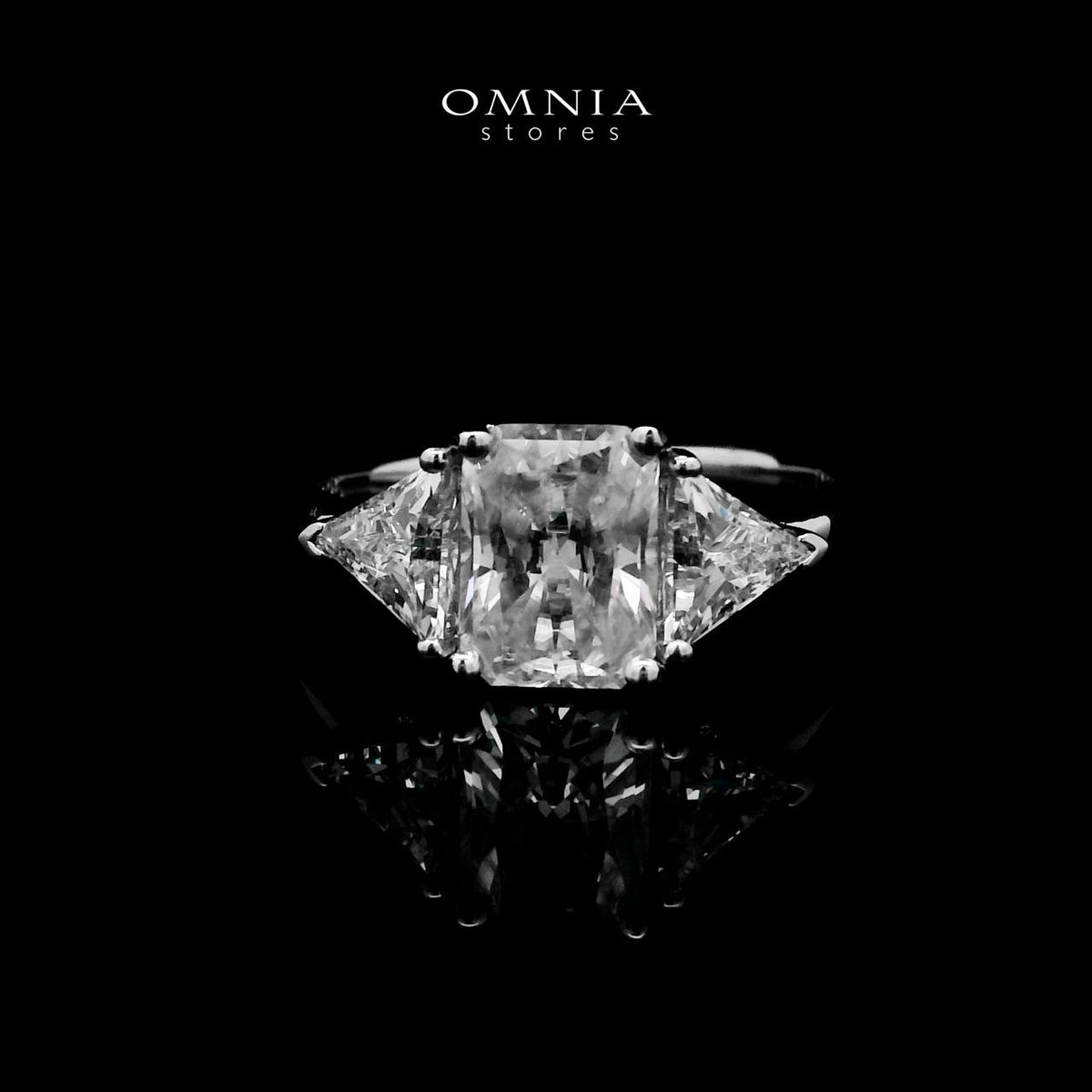 Omnia Ghazal White Ring 92.5 Silver Certified in High Quality Moissanite Stone - OMNIASTORES UAE