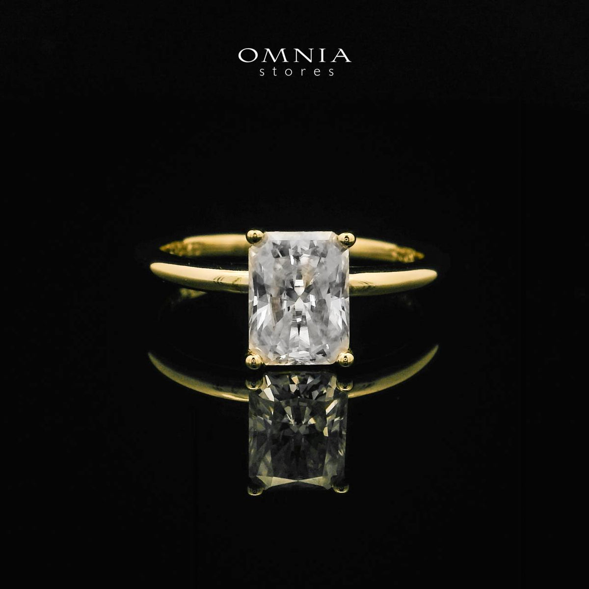 Omnia Hareem White Golden Ring 92.5 Silver Certified in High Quality Moissanite Stone - OMNIASTORES UAE