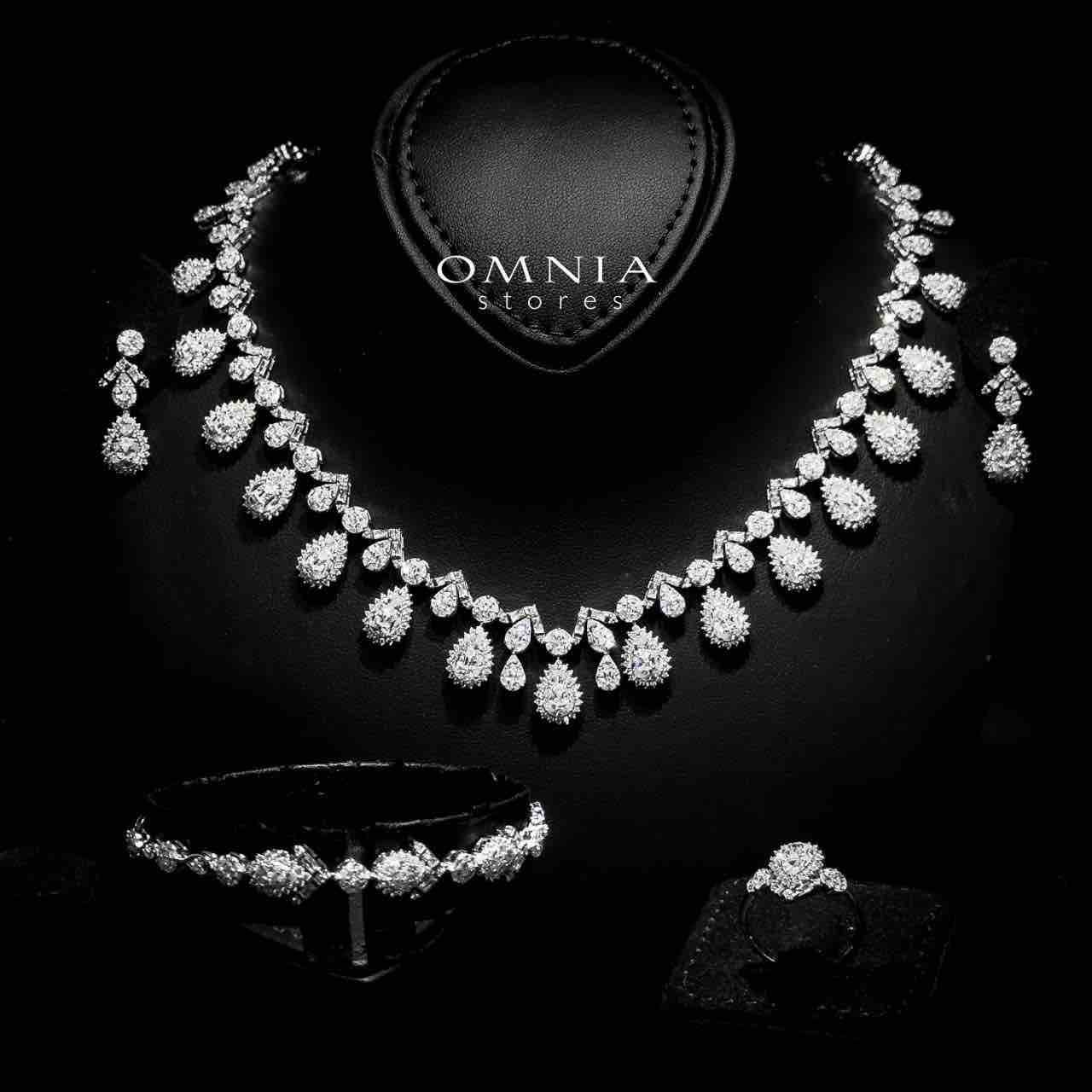 Omnia Hana White Bridal Full Set in 925 Silver High Quality Simulated Diamonds - OMNIASTORES UAE