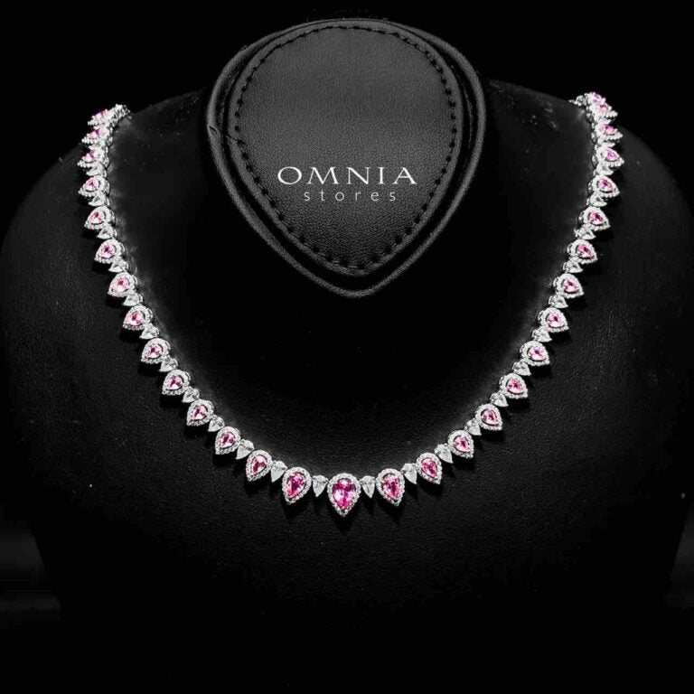 Sundus Pink Bridal Full Set – Premium Rhodium Plated with High-Quality Zircon Stones