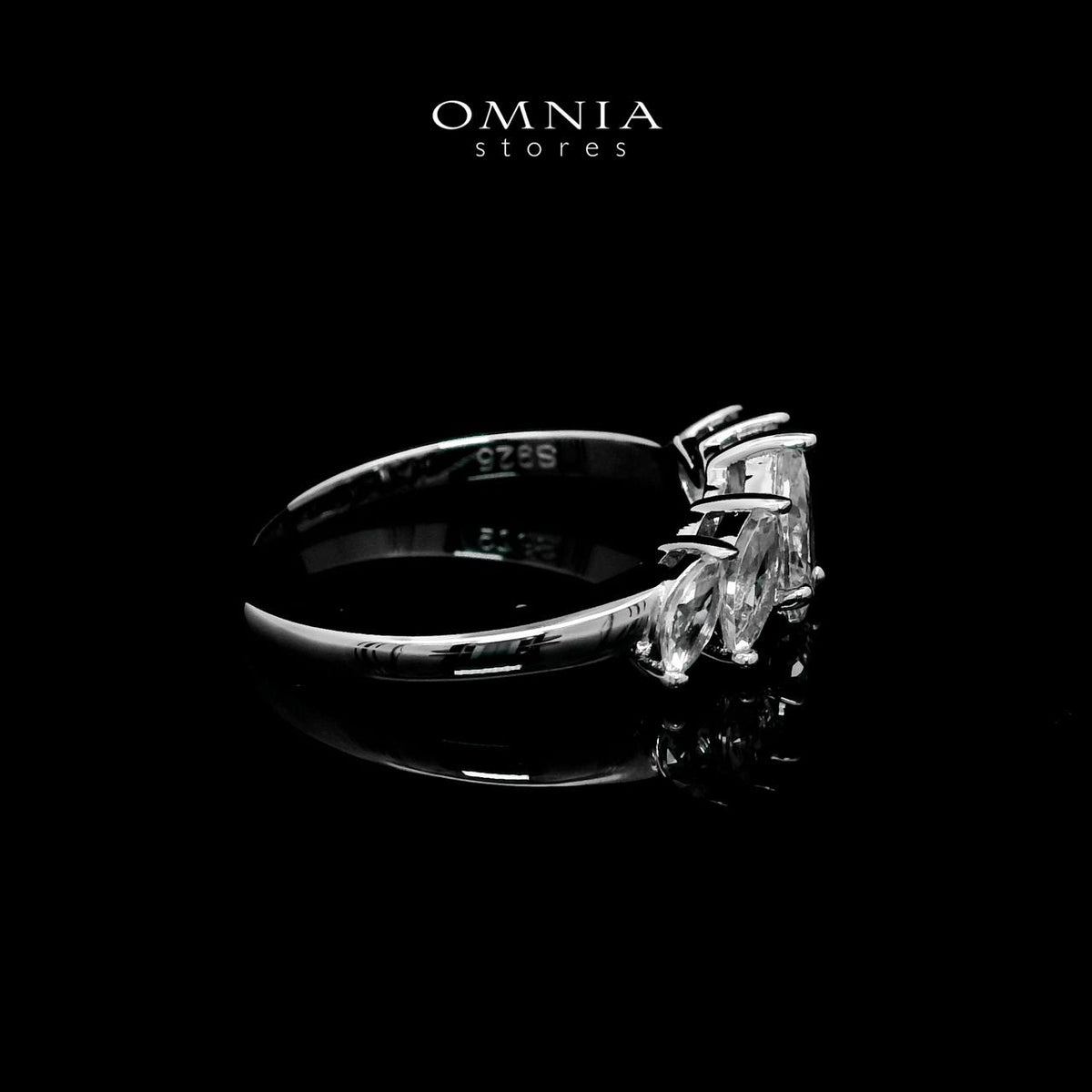 Lamiaa Glint White Ring In 925 Silver High Quality Simulated Diamonds - OMNIASTORES UAE