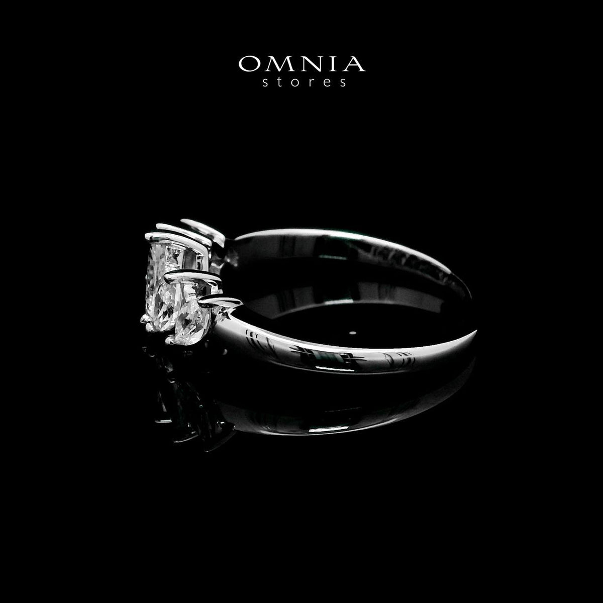 Lamiaa Glint White Ring In 925 Silver High Quality Simulated Diamonds - OMNIASTORES UAE