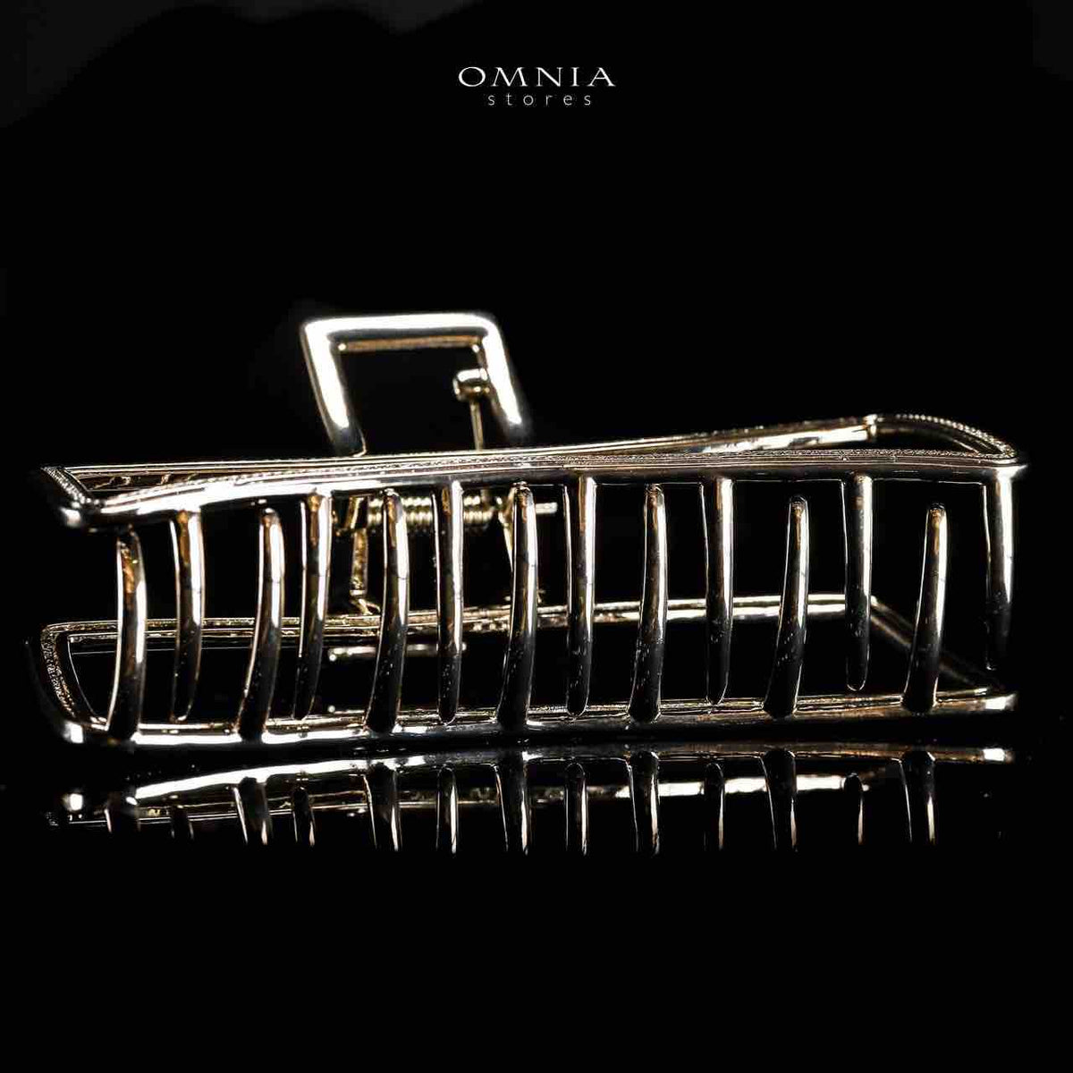 Omnia Alyanah Light Gold Hair Clip in High Quality Zircon Stone In Rhodium Plated - OMNIASTORES UAE