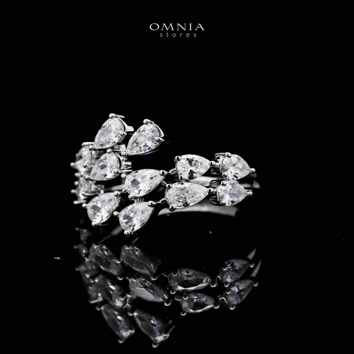 Omnia Michelle White Bridal Full Set Accessories in High Quality Zircon Stone in Rhodium Plated