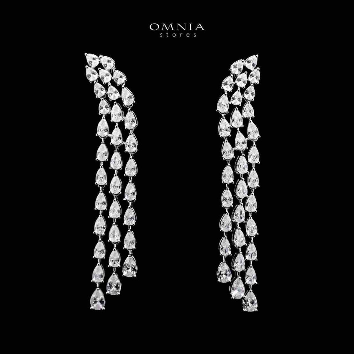 Omnia Michelle White Bridal Full Set Accessories in High Quality Zircon Stone in Rhodium Plated