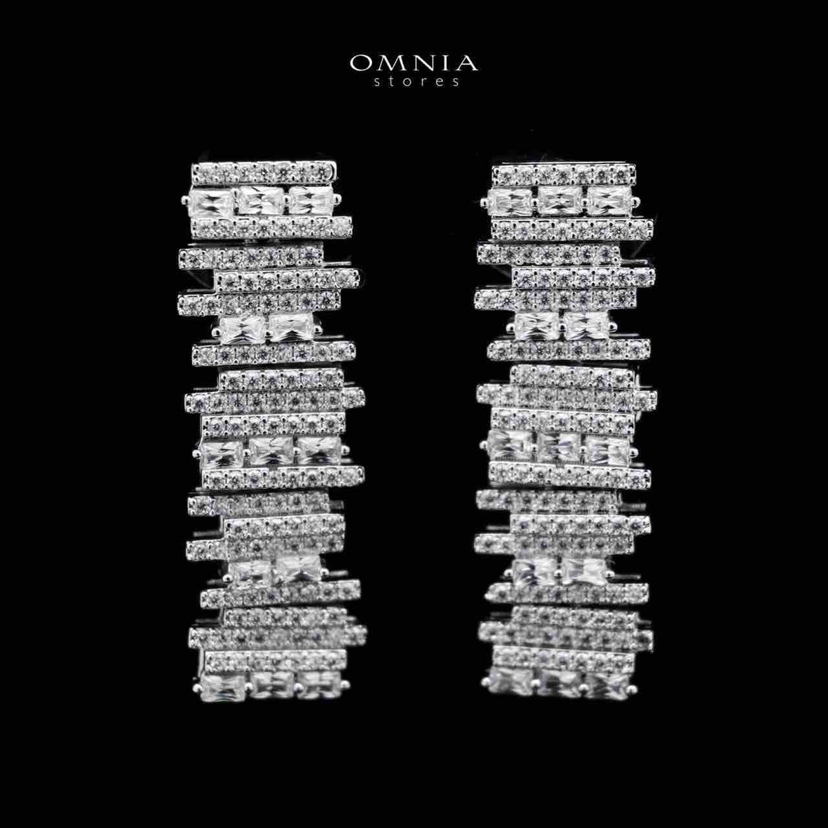 Omnia Eshaal White Bridal Full Set in High Quality Zircon Stone in Rhodium Plated - OMNIASTORES UAE