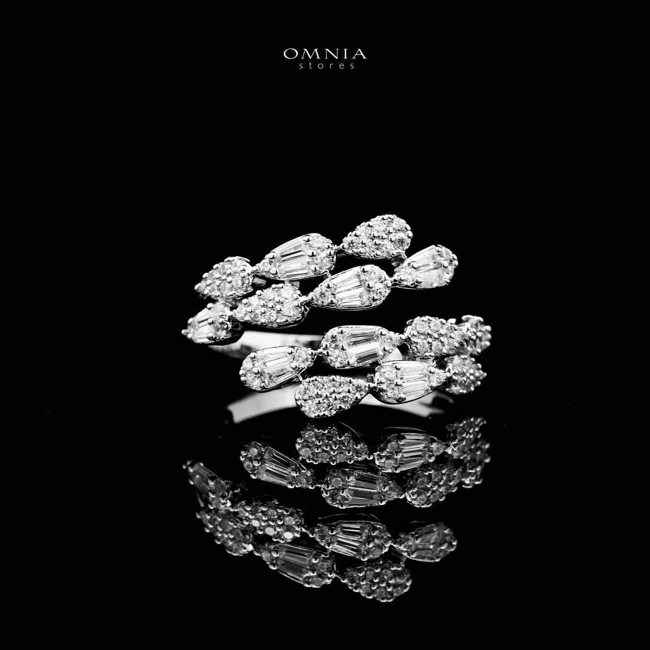 Omnia Dalilah White Luxury Bridal Full Set In Rhodium Plated with High Quality Zircon Stones