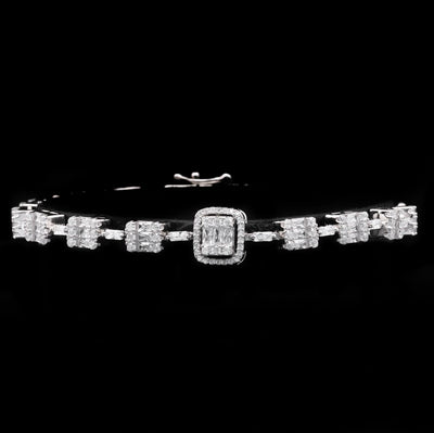 Omnia Najla White Bracelet in 925 Silver with High Quality Simulated Diamonds